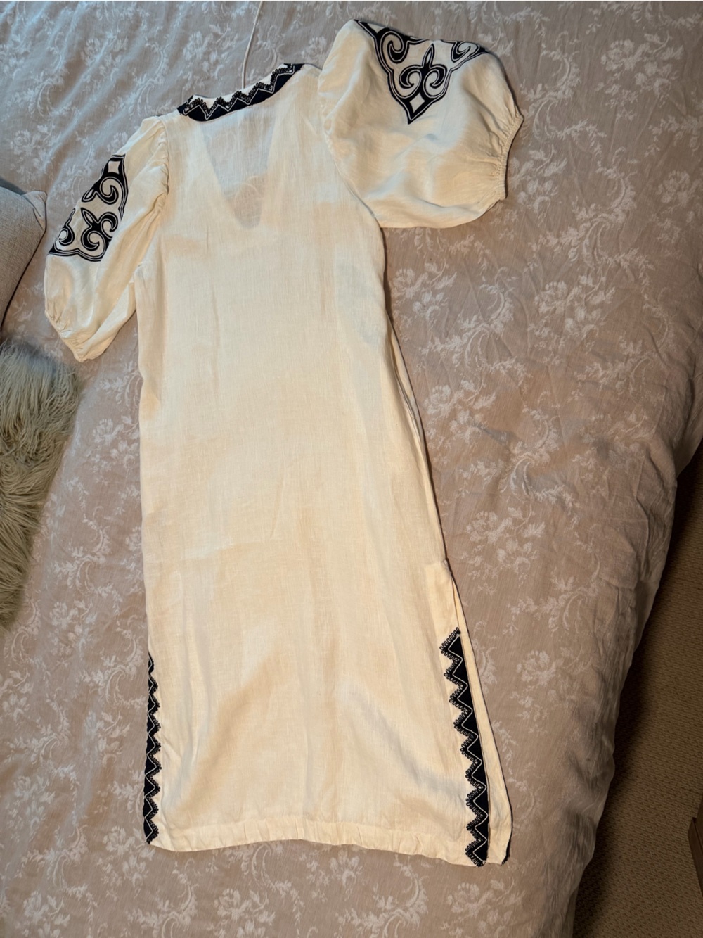 Scarlett Poppies, Midi Dress, cream/black, size Large - Picture 3 of 15
